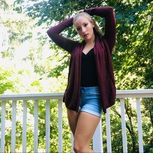 Maroon FOREVER21 Cardigan Sweater, Adjustable! (S)